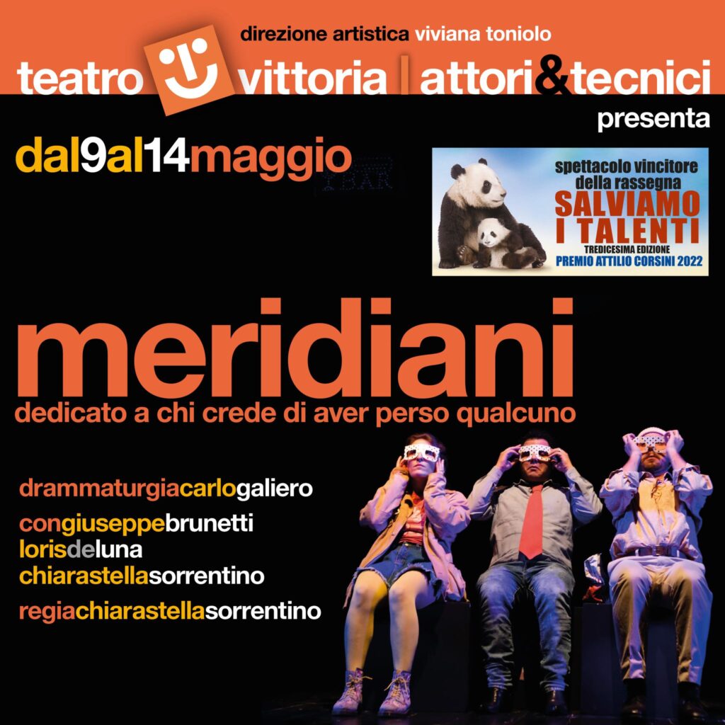 Locandina Meridiani - teatro Vittoria dal 9 al 14 maggio